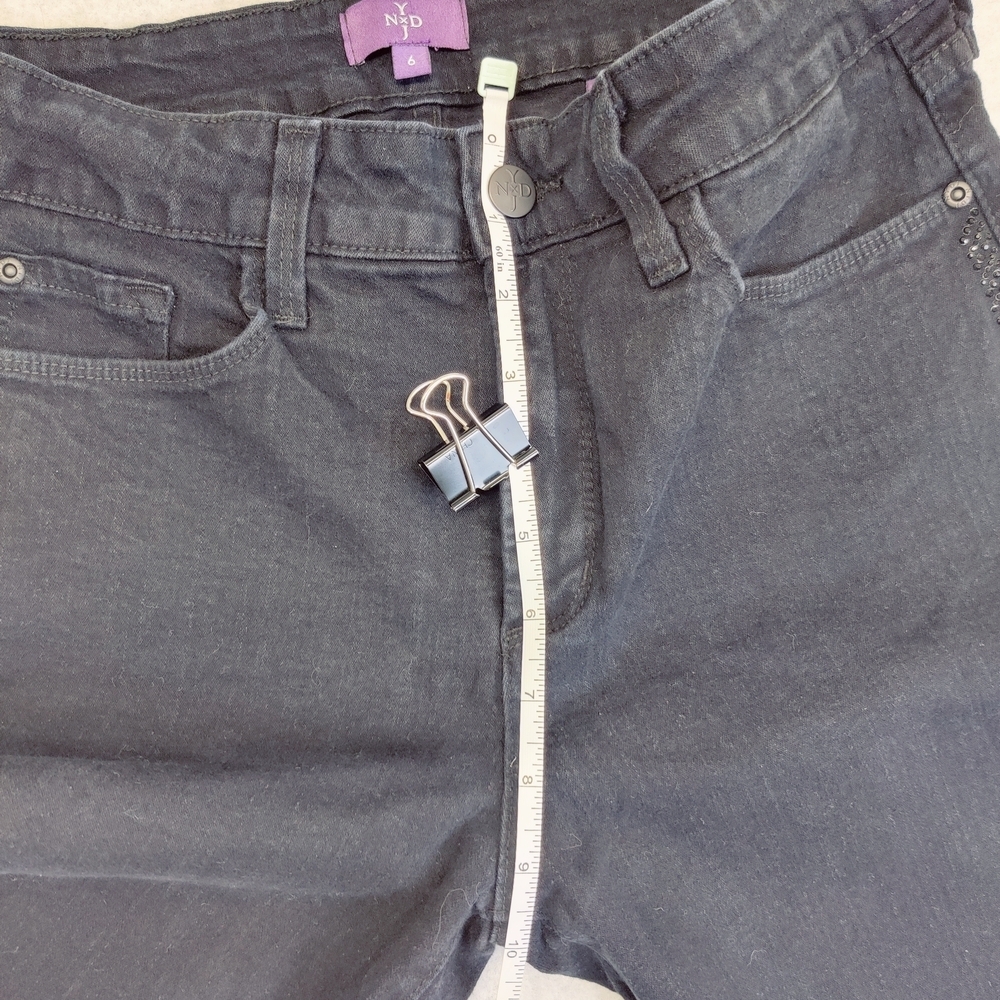 NYDJ Legging Jeans Size 6 Black Stretch Made in USA Jegging Pants Women's M - Picture 11 of 14